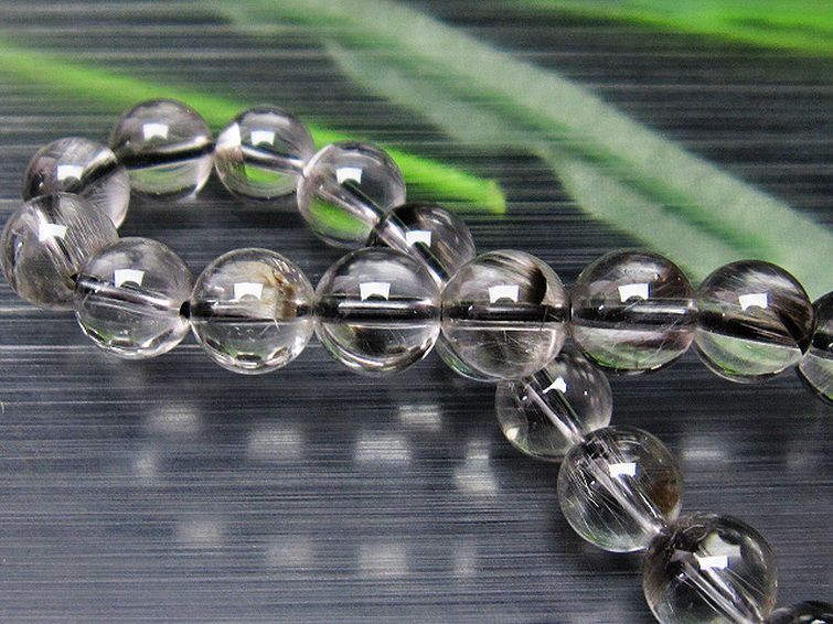 放射プラチナルチルクォーツ ブレスレット 8mm [T437-2232] 1枚目