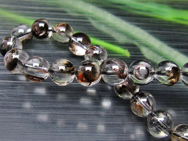 放射プラチナルチルクォーツ ブレスレット 8mm [T437-2242] 1枚目