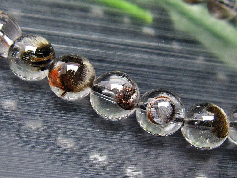 放射プラチナルチルクォーツ ブレスレット 8mm [T437-2242] 2枚目