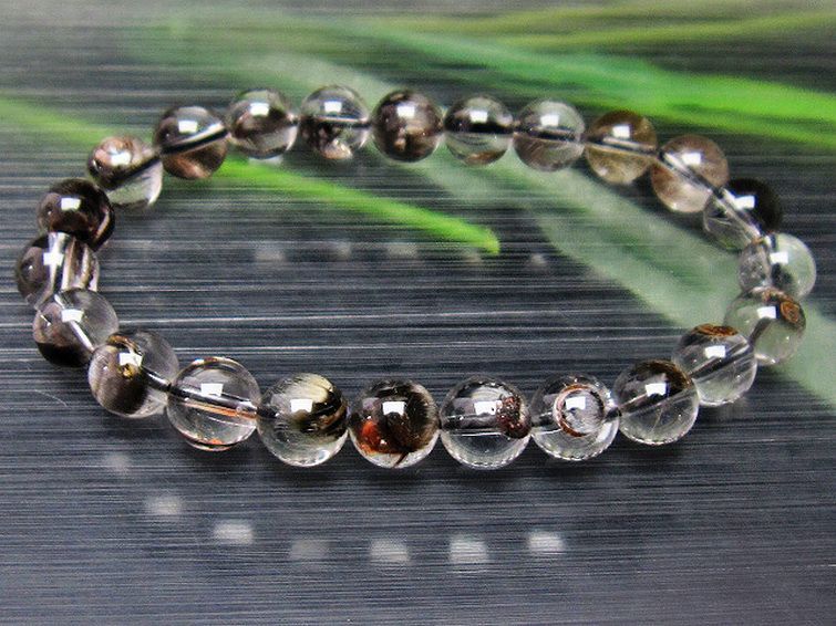 放射プラチナルチルクォーツ ブレスレット 8mm [T437-2242] 3枚目