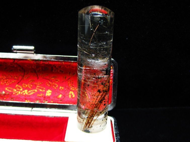 豪華ルチルクォーツ（金針ルチル水晶） 印材  15mm [t44-628] 1枚目