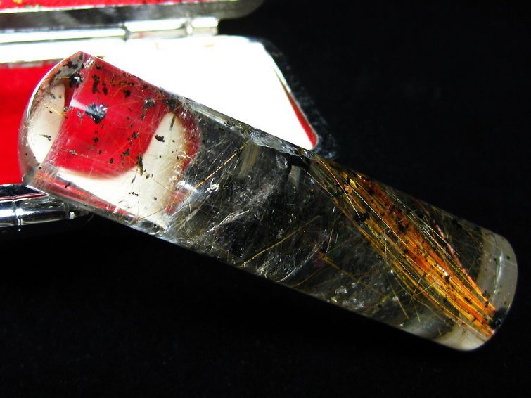 豪華ルチルクォーツ（金針ルチル水晶） 印材  15mm [t44-628] 3枚目