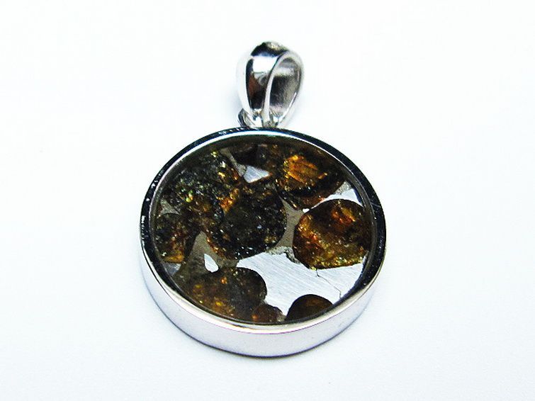 パラサイト隕石 かんらん石 ペンダント [T453-3182] 1枚目