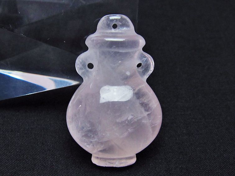 ローズクオーツ 花瓶 置物[T467-3679] 2枚目