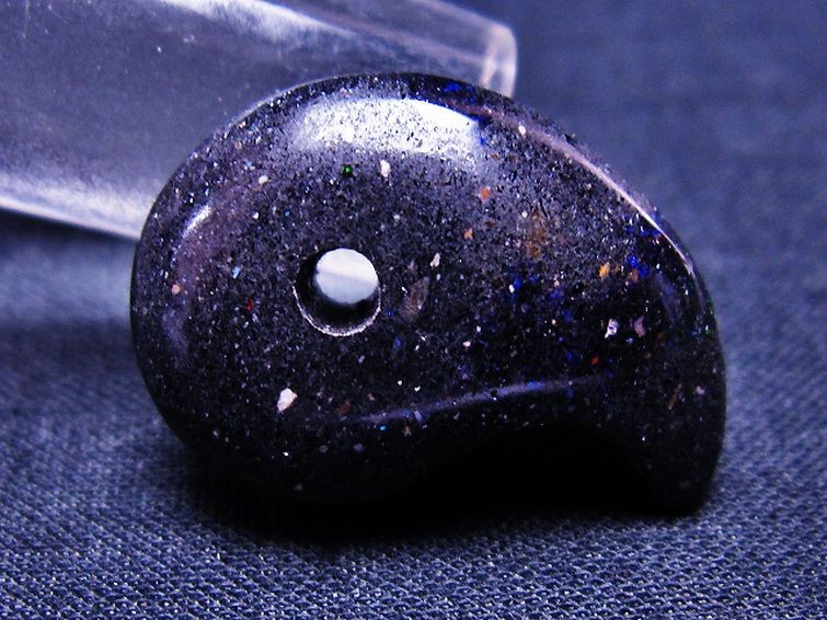 ブラックオパール 勾玉[T468-335] 2枚目