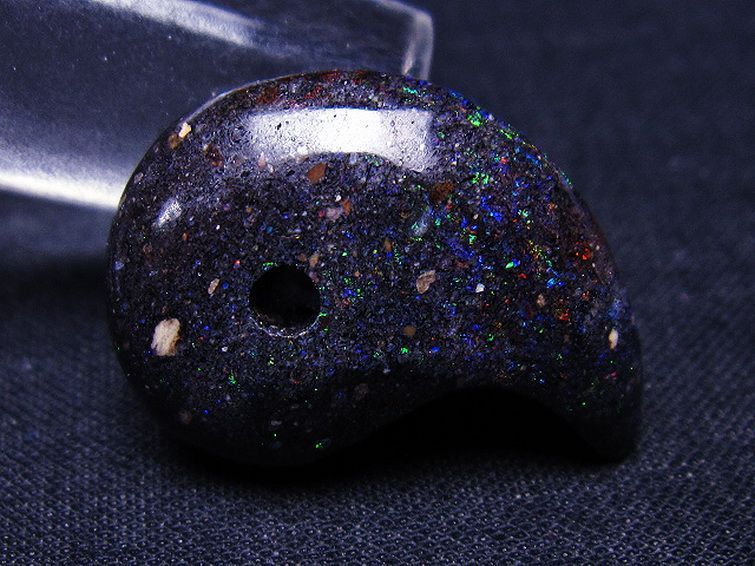 ブラックオパール 勾玉[T468-399] 2枚目