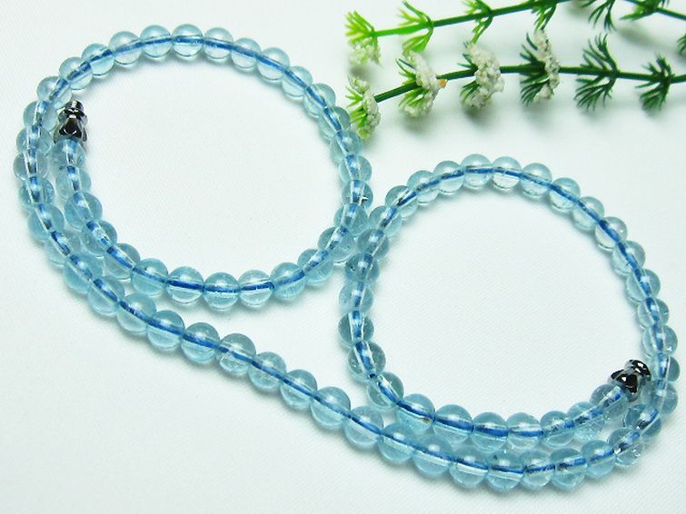 ブルートパーズ ネックレス 5mm [T471-409]