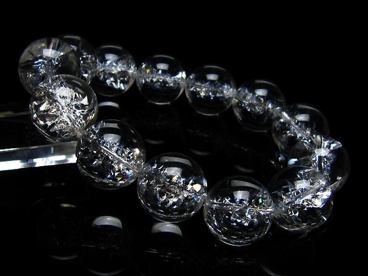 アイリスクォーツ 虹入り レインボークラック水晶 ブレスレット 18mm [T502-8181] 1枚目