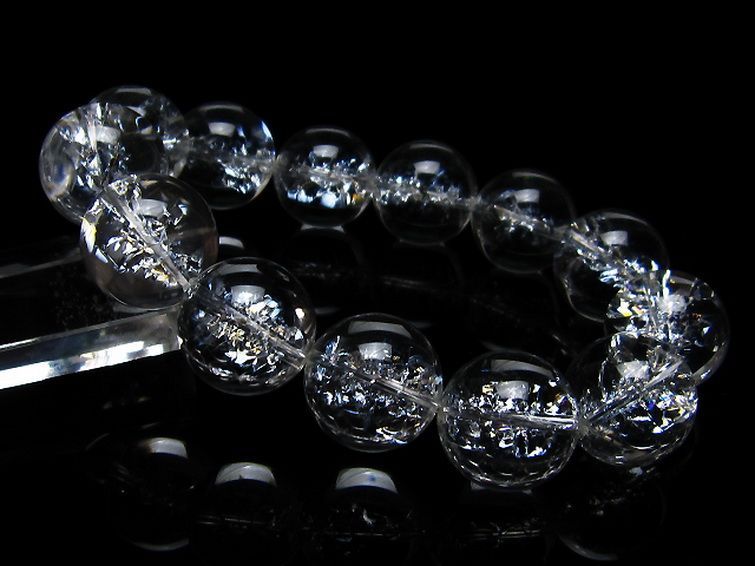 アイリスクォーツ 虹入り レインボークラック水晶 ブレスレット 18mm