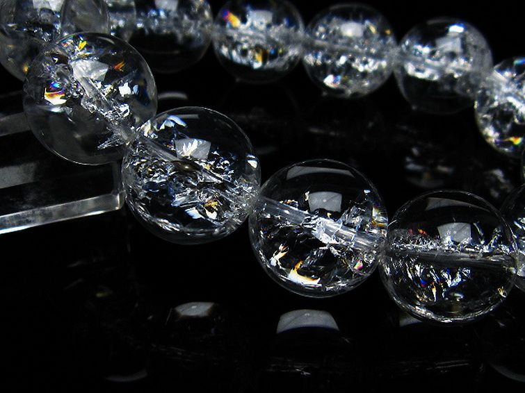 アイリスクォーツ 虹入り レインボークラック水晶 ブレスレット 18mm [T502-8445] 3枚目