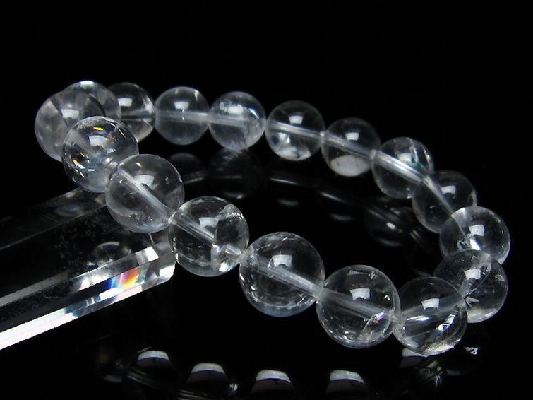 アイリスクォーツ 虹入り レインボー水晶 ブレスレット 12mm [T506-2098] 1枚目