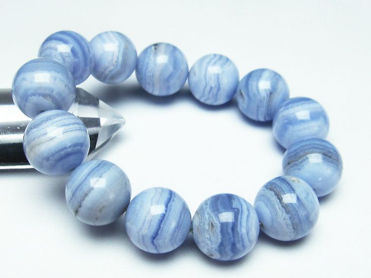 ブルーレースアゲート ブレスレット 17mm [T58-7064] 1枚目