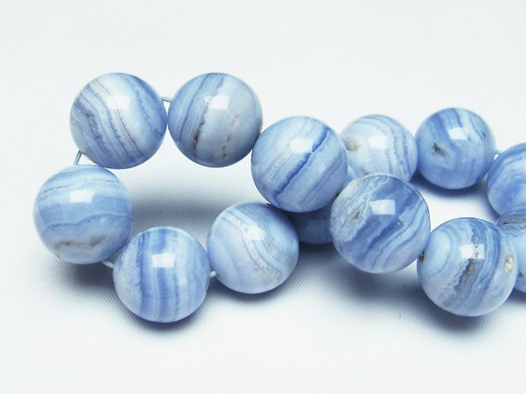 ブルーレースアゲート ブレスレット 17mm [T58-7064] 2枚目