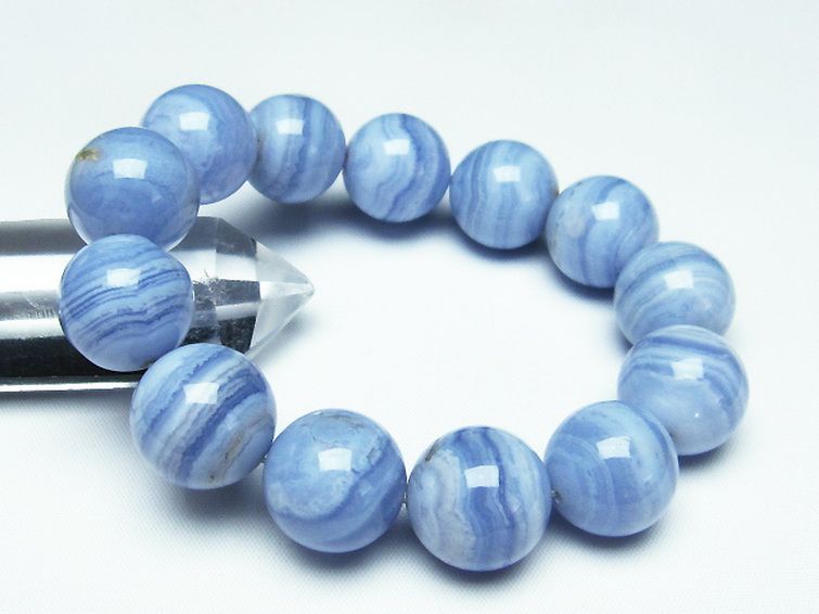 ブルーレースアゲート ブレスレット 17mm [T58-7066] 1枚目