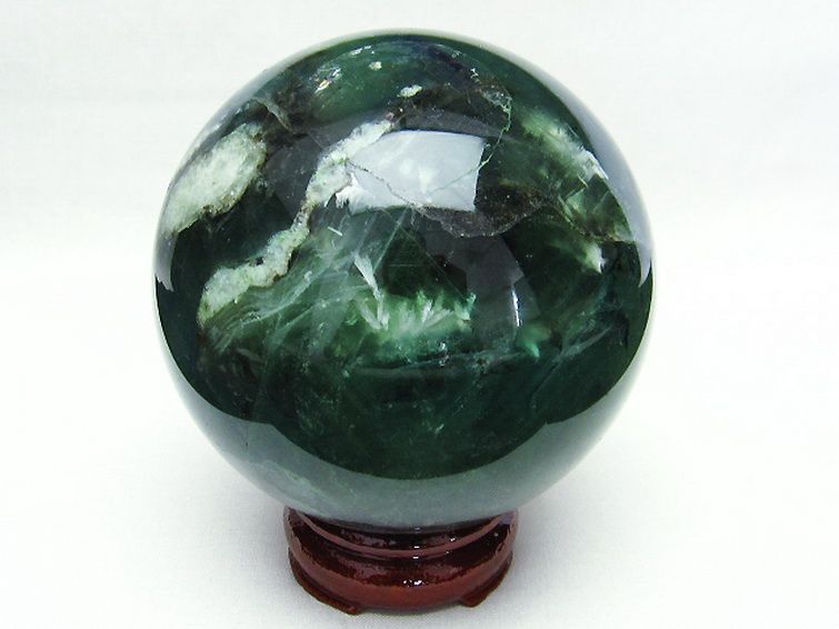 1.8Kg エンジェルフェザー フローライト 丸玉 101mm [T616-2881] 1枚目