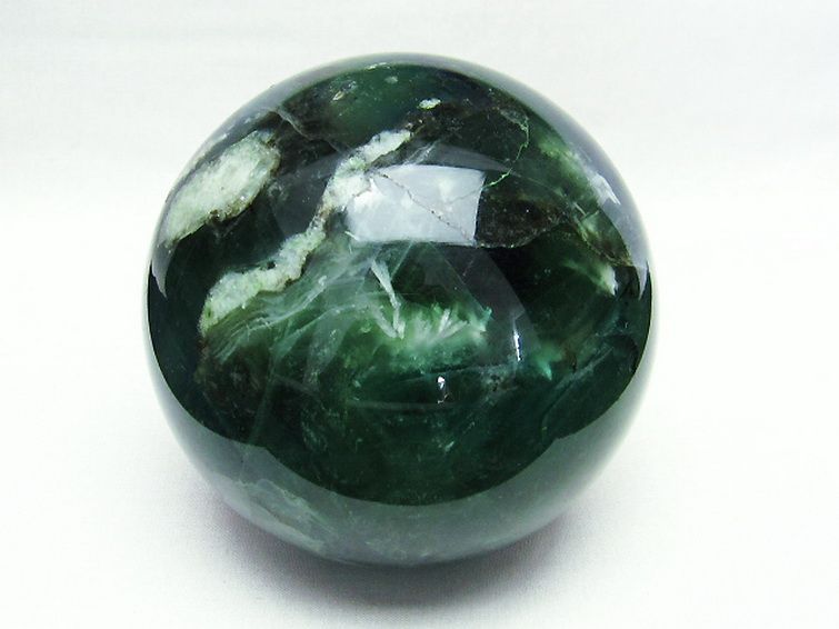 1.8Kg エンジェルフェザー フローライト 丸玉 101mm [T616-2881] 2枚目