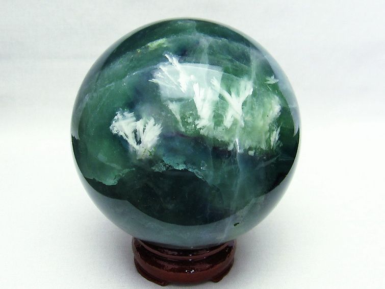 2Kg エンジェルフェザー フローライト 丸玉 106mm [T616-2882] 1枚目