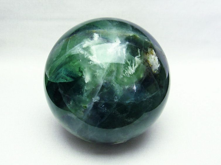 2Kg エンジェルフェザー フローライト 丸玉 106mm [T616-2882] 2枚目