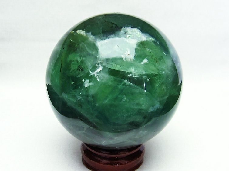 1.8Kg エンジェルフェザー フローライト 丸玉 103mm [T616-2887] 1枚目