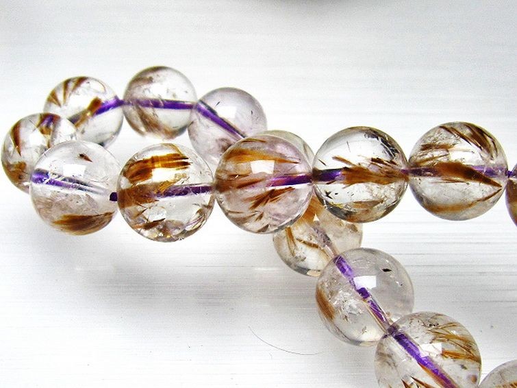 カコクセナイト インクォーツ ブレスレット 12mm [T628-2359] 1枚目