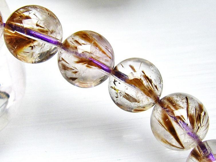 カコクセナイト インクォーツ ブレスレット 12mm [T628-2359] 2枚目