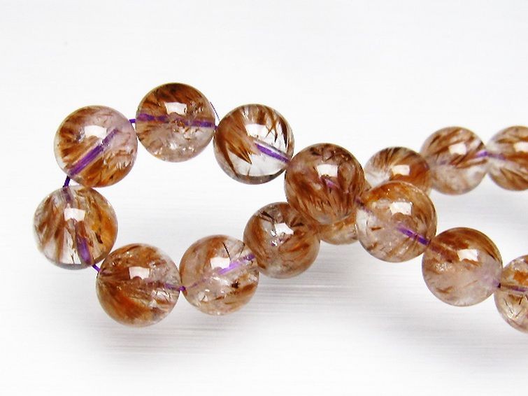 カコクセナイト インクォーツ ブレスレット 12mm [T628-2670] 1枚目