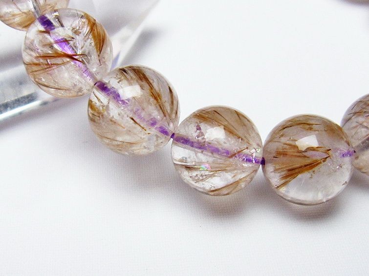 カコクセナイト インクォーツ ブレスレット 12mm [T628-3325] 2枚目