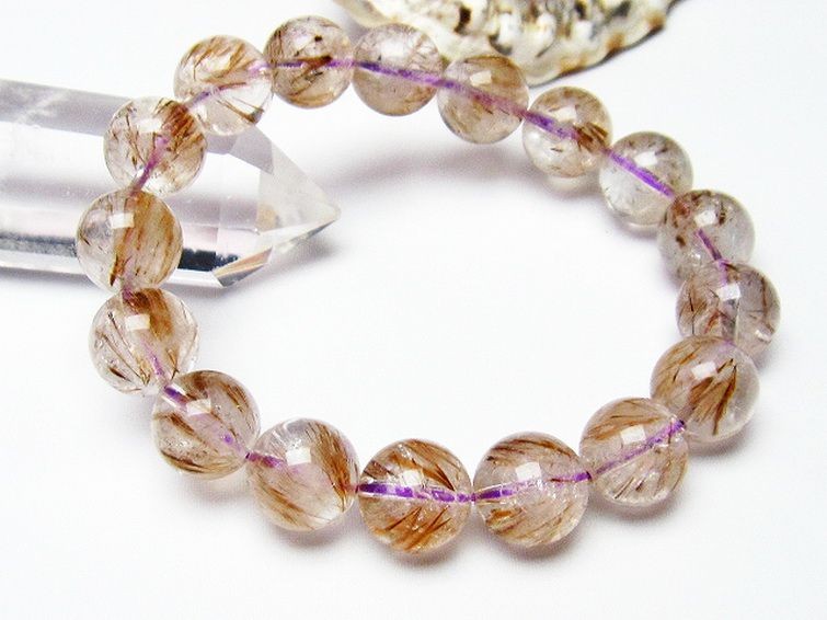 カコクセナイト インクォーツ ブレスレット 12mm [T628-3325] 3枚目