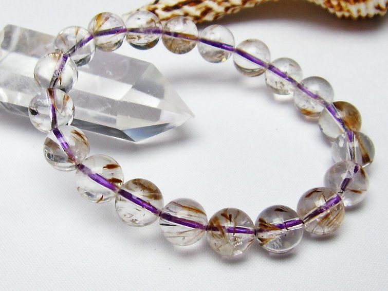 カコクセナイト インクォーツ ブレスレット 9mm [T628-3678] 3枚目