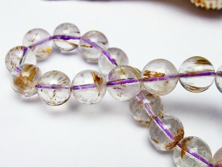 カコクセナイト インクォーツ ブレスレット 10mm [T628-3704] 1枚目