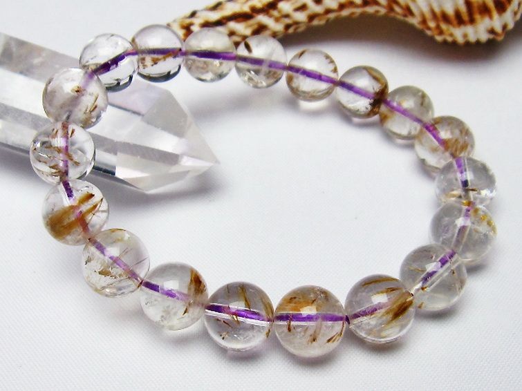 カコクセナイト インクォーツ ブレスレット 10mm [T628-3704] 3枚目