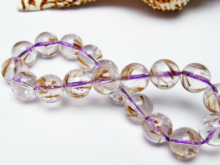 カコクセナイト インクォーツ ブレスレット 10mm [T628-3705] 1枚目