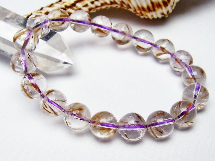 カコクセナイト インクォーツ ブレスレット 10mm [T628-3705] 3枚目