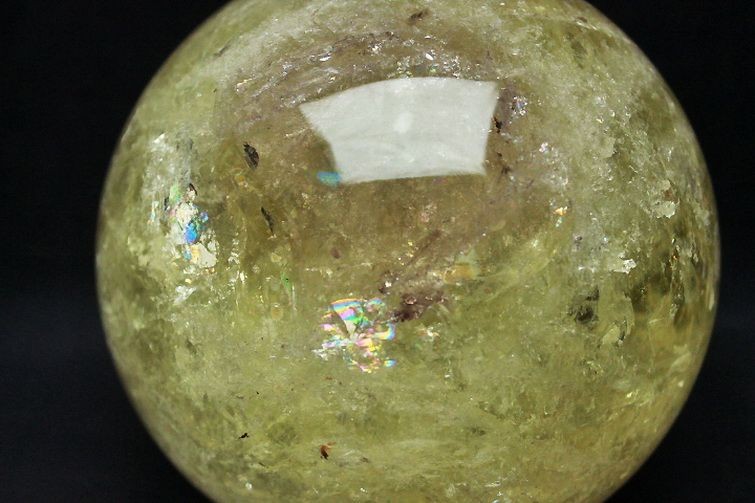 3.9Kg 虹入り シトリン水晶 丸玉 145mm [T63-5515] 2枚目