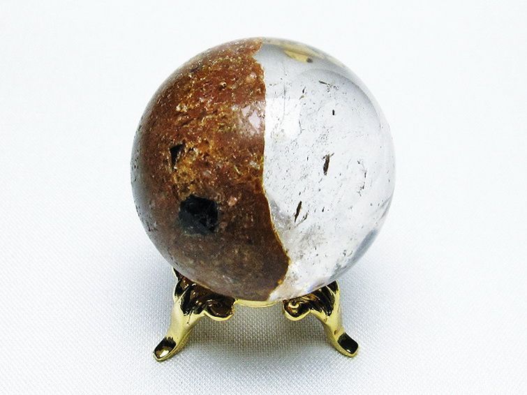 ゴールドタイチンルチル入り 水晶 丸玉 35mm [T637-4385] 3枚目