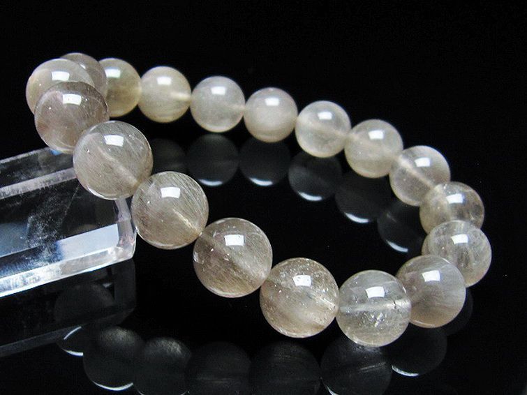 キャッツアイプラチナルチルクォーツ ブレスレット 12mm [T684-3145] 1枚目