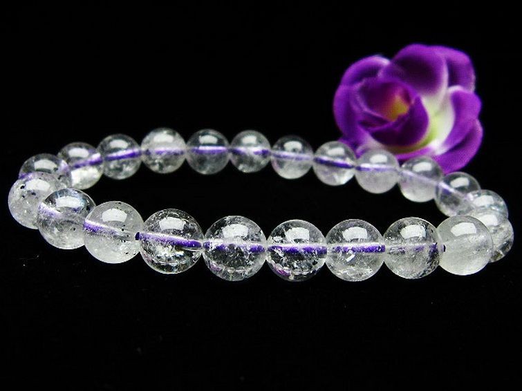 ブルー ストロベリークォーツ水晶 ブレスレット 8mm [T687-477] 2枚目