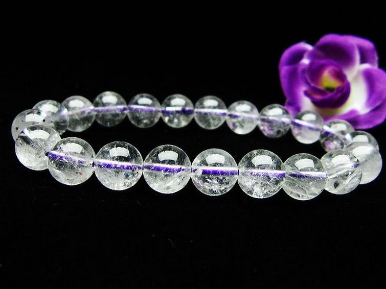 ブルー ストロベリークォーツ水晶 ブレスレット 9mm [T687-502] 2枚目