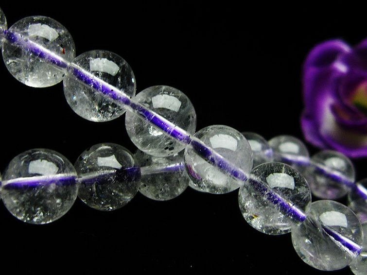 ブルー ストロベリークォーツ水晶 ブレスレット 9mm [T687-502] 3枚目