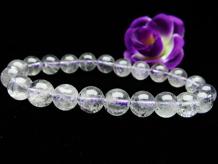 ブルー ストロベリークォーツ水晶 ブレスレット 9mm [T687-518] 2枚目