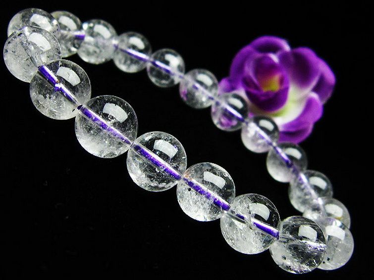 ブルー ストロベリークォーツ水晶 ブレスレット 10mm [T687-526] 1枚目