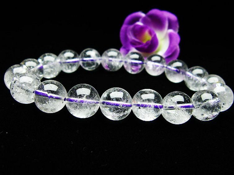 ブルー ストロベリークォーツ水晶 ブレスレット 10mm [T687-526] 2枚目