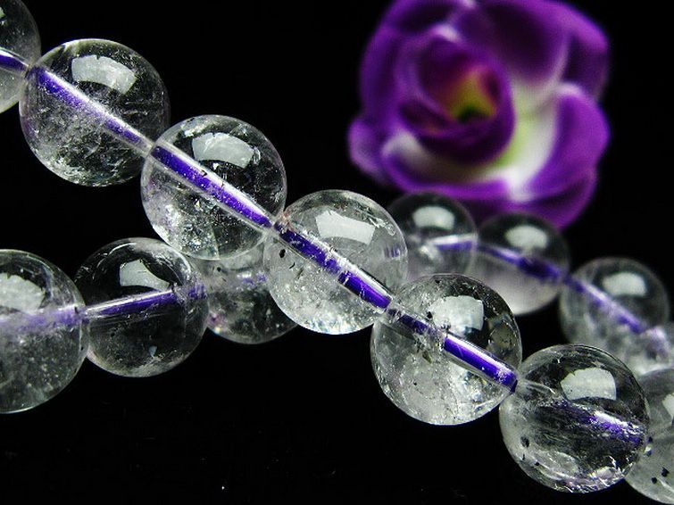 ブルー ストロベリークォーツ水晶 ブレスレット 10mm [T687-526] 3枚目