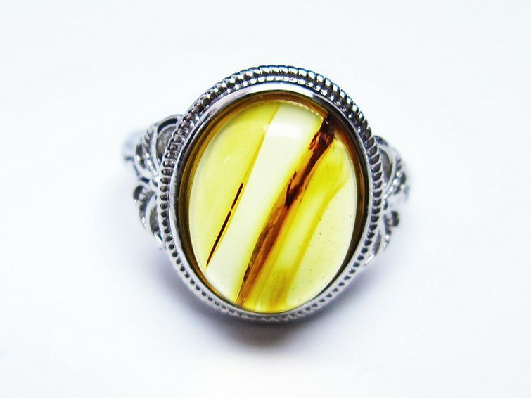 アンバー 琥珀 指輪 (18号)[T746-3165] 1枚目