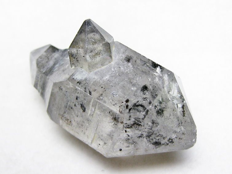 スティブナイト（輝安鉱）入り  ハーキマーダイヤモンド水晶 原石[T768-2499] 2枚目
