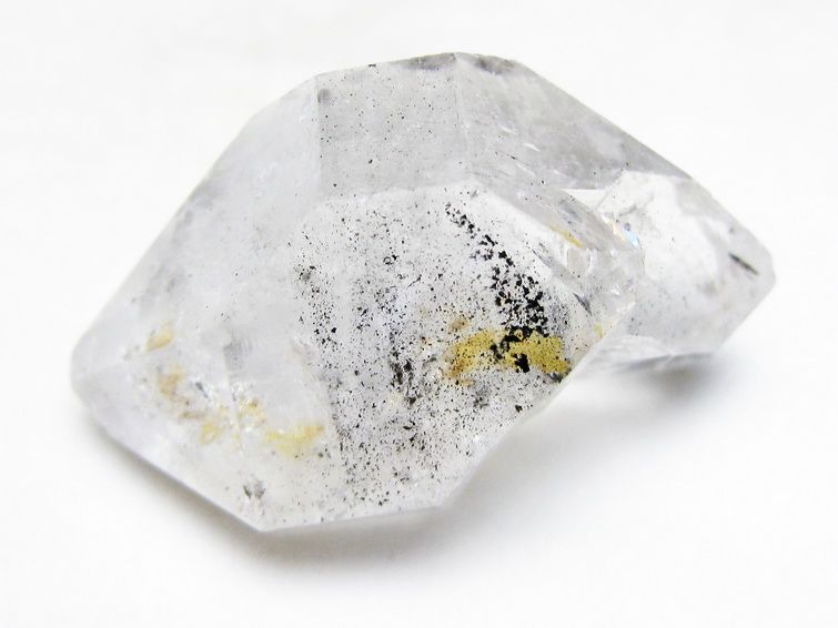 スティブナイト（輝安鉱）入り  ハーキマーダイヤモンド水晶 原石[T768-2507] 1枚目
