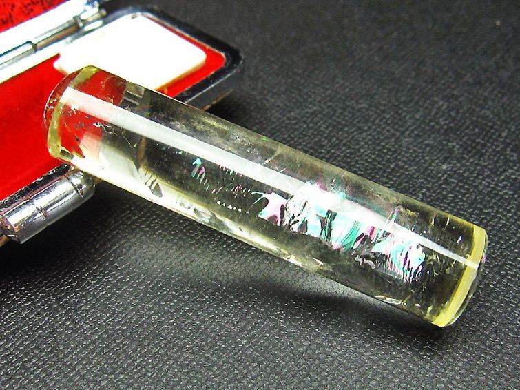 虹入り シトリン 印材 13mm [T80-409]