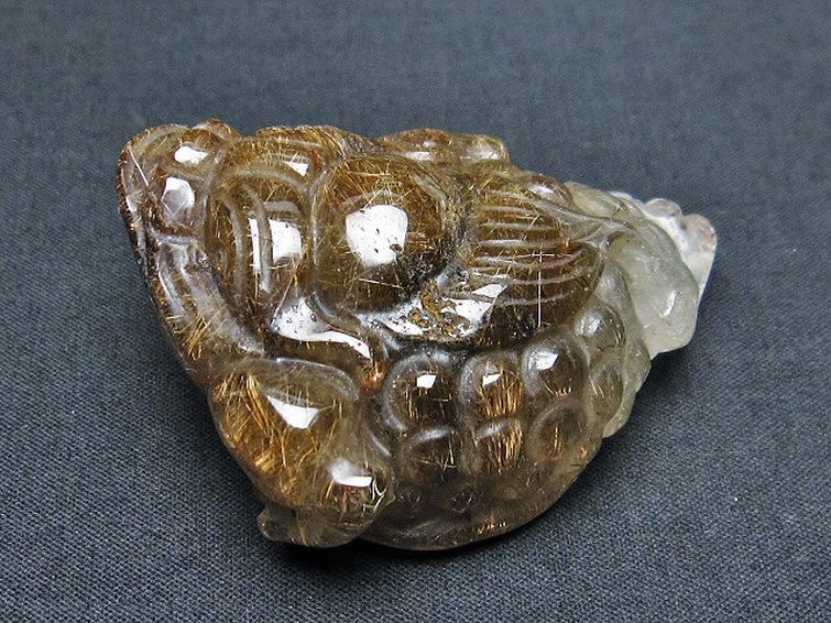 金針ルチルクォーツ 金蟾 置物[T801-489] 3枚目