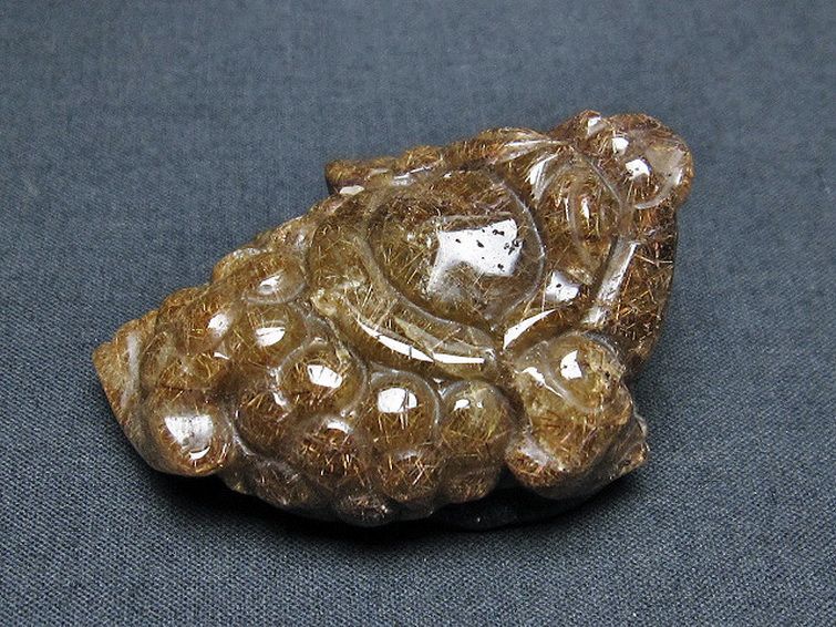 ルチルクォーツ（金針ルチル水晶） 金蟾 置物[T801-503] 3枚目