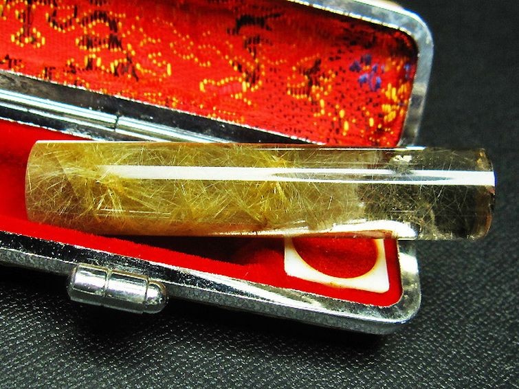 豪華ルチル 印材  12mm [t94-158] 2枚目